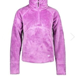 Obermeyer furry 1/4 zip purple/pink fleece size M (10/12)